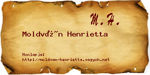 Moldván Henrietta névjegykártya